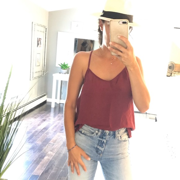 Rebecca Minkoff Tops - Rebecca Minkoff burgundy cami tank top medium